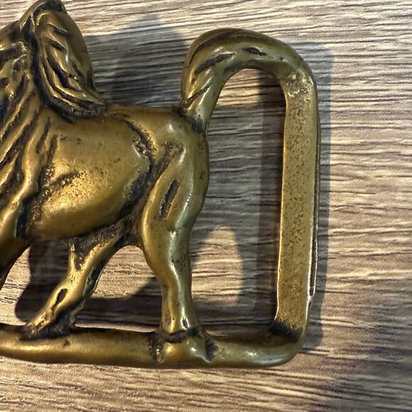 Trinity Buckle Co Vintage Solid Brass Stallion Horse Belt Buckle main image 7